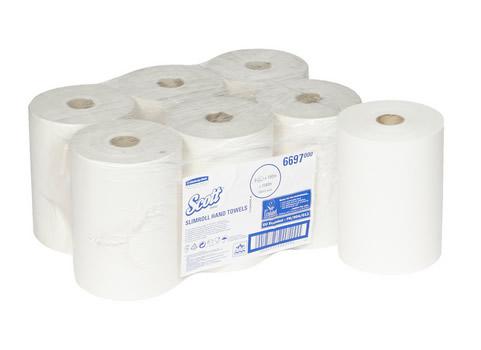 Tekercses kéztörlő Scott Slimroll 190mx19,5cm, fehér 1 rtg. 6tek/# Tekercses kéztörlő Scott Slimroll 190mx19,5cm, fehér 1 rtg. 6tek/#