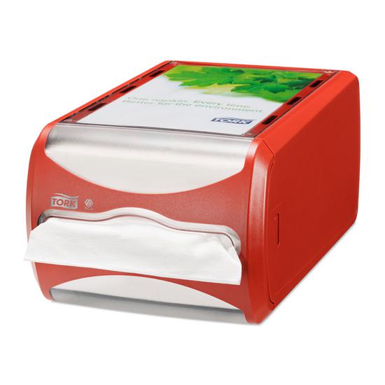 Tork Xpressnap® pultra tehető szalvétaadagoló, piros Tork Xpressnap® pultra tehető szalvétaadagoló, piros