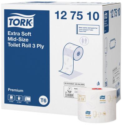 Tork Premium kompakt toalettpapír, extra soft, 70m, 27cs/# (T6) Tork Premium kompakt toalettpapír, extra soft, 70m, 27cs/# (T6)
