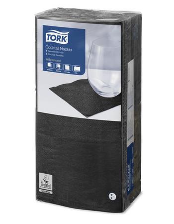 Tork koktélszalvéta, 24x24 cm, 2 rtg, fekete, 200 lap/cs., 12 cs./# Tork koktélszalvéta, 24x24 cm, 2 rtg, fekete, 200 lap/cs., 12 cs./#