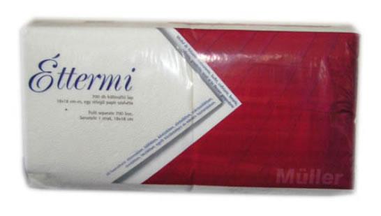 Éttermi szalvéta 18x18cm 1 rtg fehér, 600 lap/cs., 10cs./# Éttermi szalvéta 18x18cm 1 rtg fehér, 600 lap/cs., 10cs./#