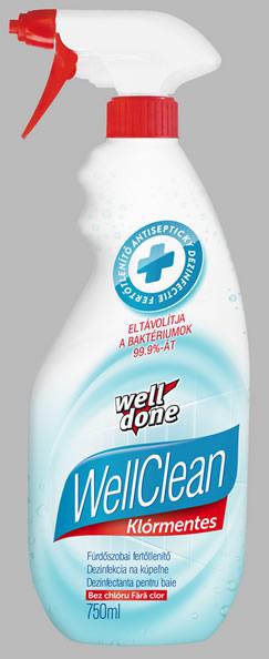 Well Done 0,75 liter Clean Fürdőszobai fertőtlenítő, klórmentes (csak rendelésre 18db/#) Well Done 0,75 liter Clean Fürdőszobai fertőtlenítő, klórmentes (csak rendelésre 18db/#)