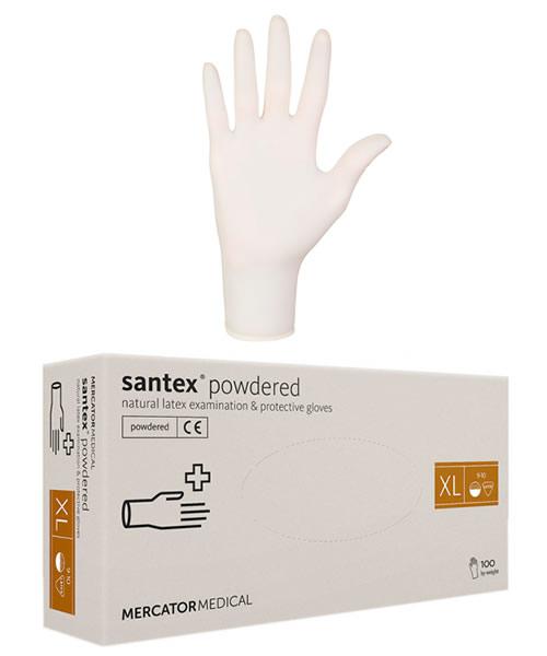 Santex latex kesztyű XL, púderes 100db/doboz Santex latex kesztyű XL, púderes 100db/doboz