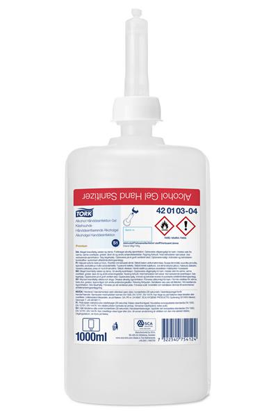 Tork alkoholos kézfertőtlenítő gél, 1 liter, 6 db/# (420105) Tork alkoholos kézfertőtlenítő gél, 1 liter, 6 db/# (420105)