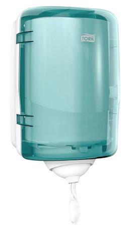 Tork Reflex laponkénti mini adagoló belsőmag adagolású törlőkhöz, türkiz-fehér Tork Reflex laponkénti mini adagoló belsőmag adagolású törlőkhöz, türkiz-fehér