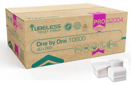 Toalettpapír Tubeless V Hajtogatott, 2 rétegű, fehér, 265lap/csomag, 40 cs/# Toalettpapír Tubeless V Hajtogatott, 2 rétegű, fehér, 265lap/csomag, 40 cs/#