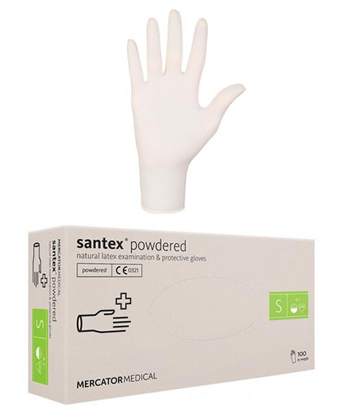 Santex latex kesztyű S, púderes 100db/doboz Santex latex kesztyű S, púderes 100db/doboz