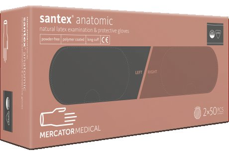 Santex anatomic PF 7.5 gumikesztyű, LATEX, púdermentes Santex anatomic PF 7.5 gumikesztyű, LATEX, púdermentes