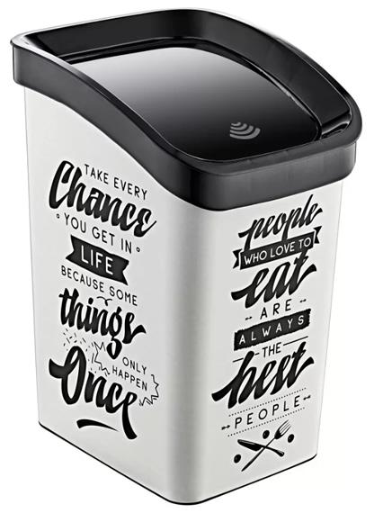 Műanyag billenőfedeles szemetes, fekete, fehér felirattal 23L Műanyag billenőfedeles szemetes, fekete, fehér felirattal 23L