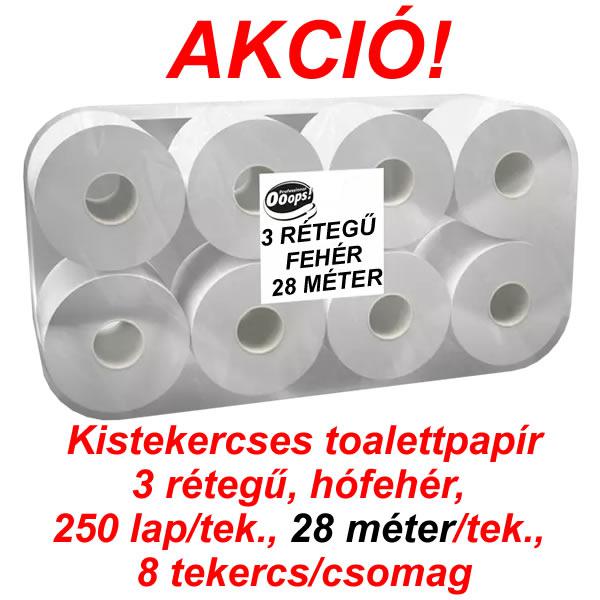 Toalettpapír kistekercses, 3rtg., fehér, 28m/tek.,250lap/tek., 8tek./cs, (7cs/#) Toalettpapír kistekercses, 3rtg., fehér, 28m/tek.,250lap/tek., 8tek./cs, (7cs/#)
